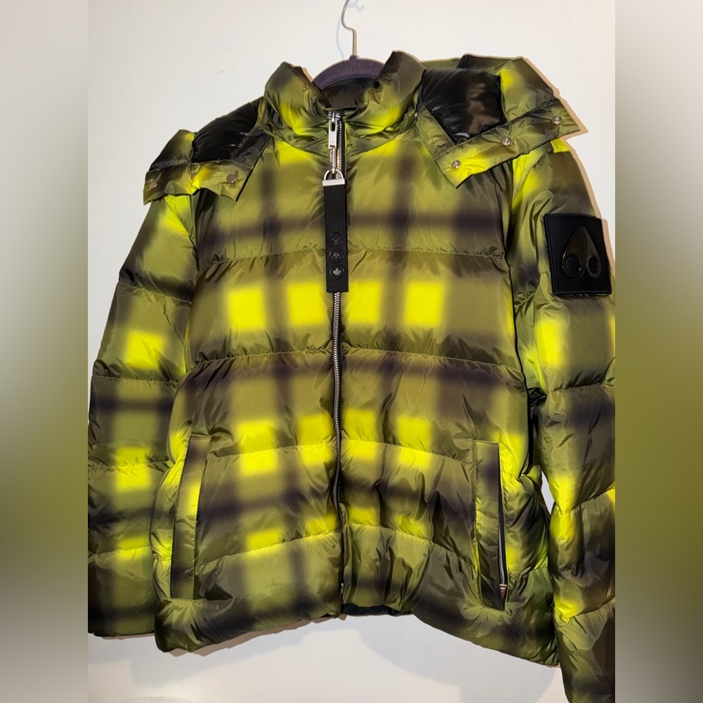 Moose Knuckles Yellow and Black Puffer Jacket